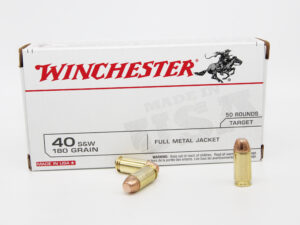 Winchester USA Ammunition 40 SW 180 Grain Full Metal Jacket Box of 50