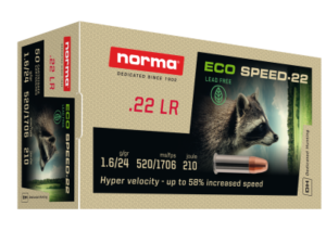 NORMA ECOSPEED 22LR AMMO 25 GRAIN LEADFREE RIMFIRE, 50RDS