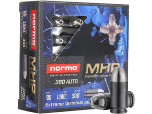 NORMA .380 ACP AMMO 85 GRAIN MHP 20RDS