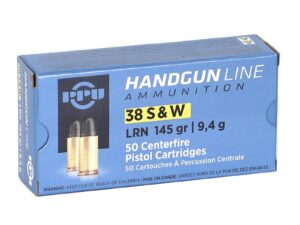 PRVI PARTIZAN AMMO 38 S&W 145gr LEAD-RN 50 rounds