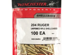 Winchester 204 Ruger Unprimed Brass cases 100 count