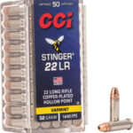 CCI STINGER 22LR 32GR JHP 1640FPS 50RD